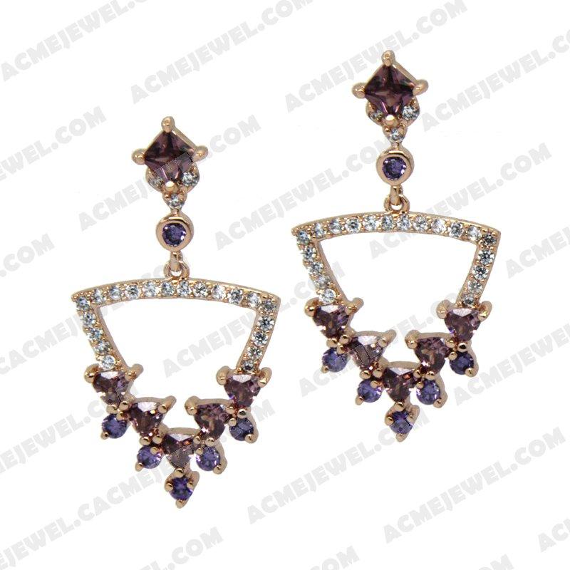 Earrings Silver / Brass  Rose gold plating