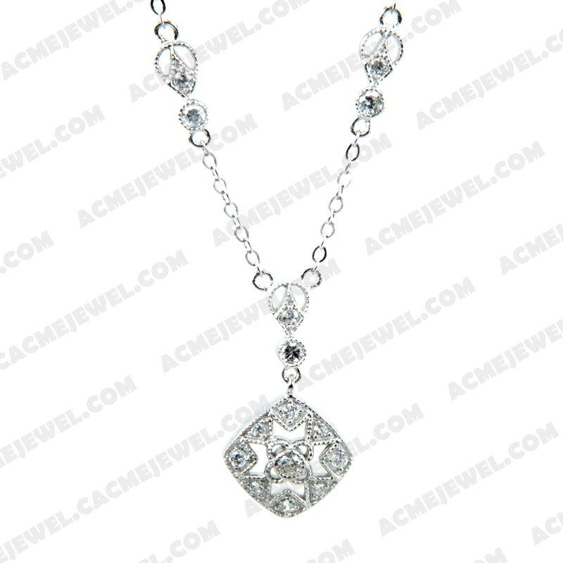 Necklace 925 Sterling Silver  Rhodium