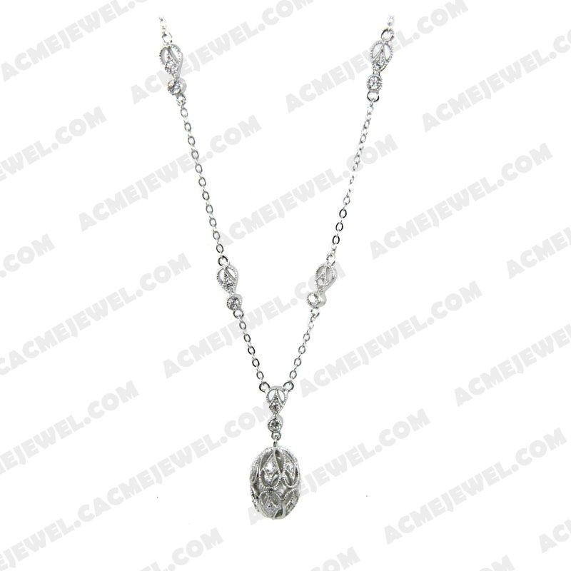 Necklace 925 Sterling Silver  Rhodium 