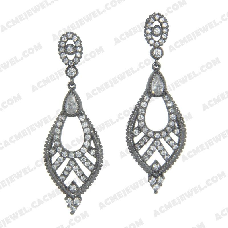 Earrings 925 Sterling Silver  Black rhodium 