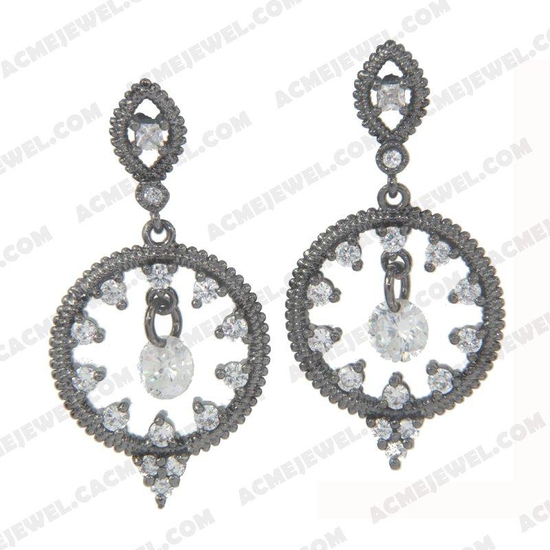 Earrings 925 Sterling Silver  Black rhodium 