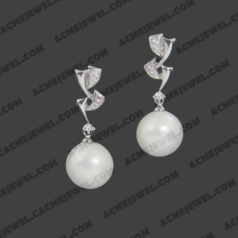 Earrings 925 sterling silver   Rhodium 
