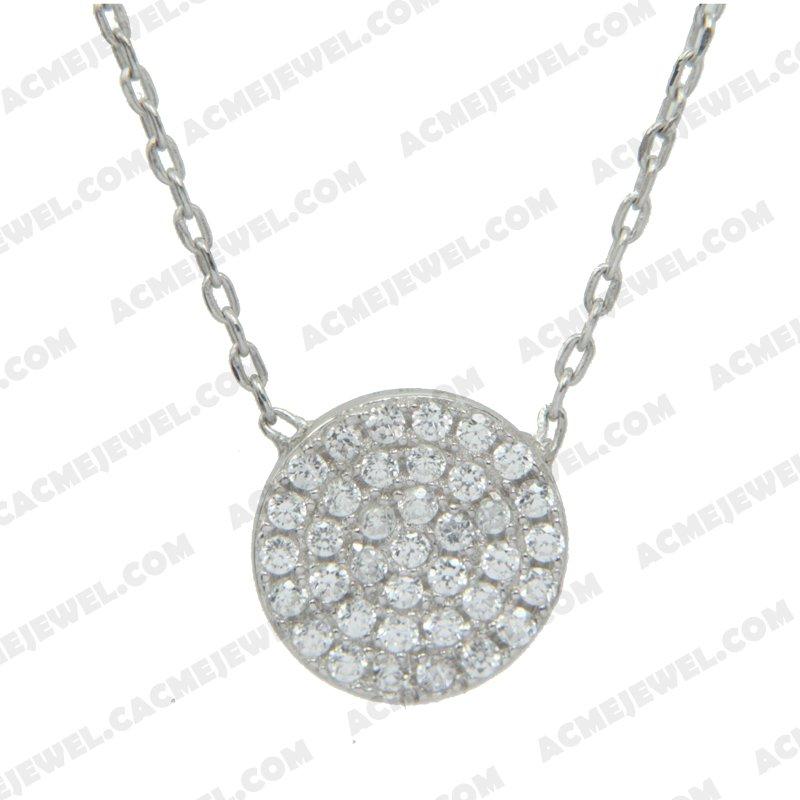 Necklace 925 sterling silver   Rhodium 