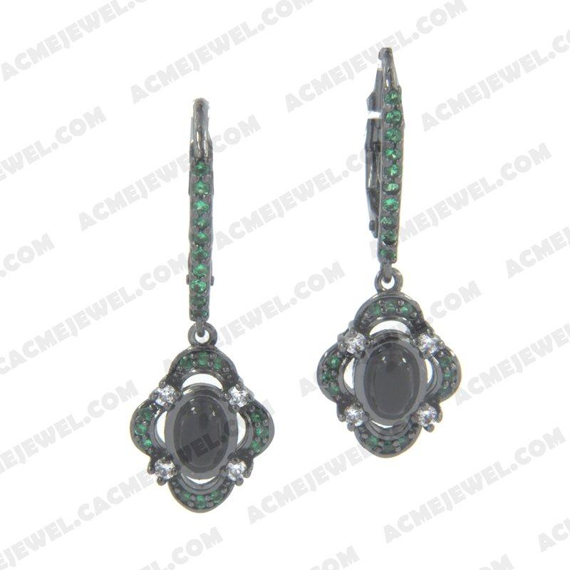 Earrings 925 sterling silver   Black rhodium 
