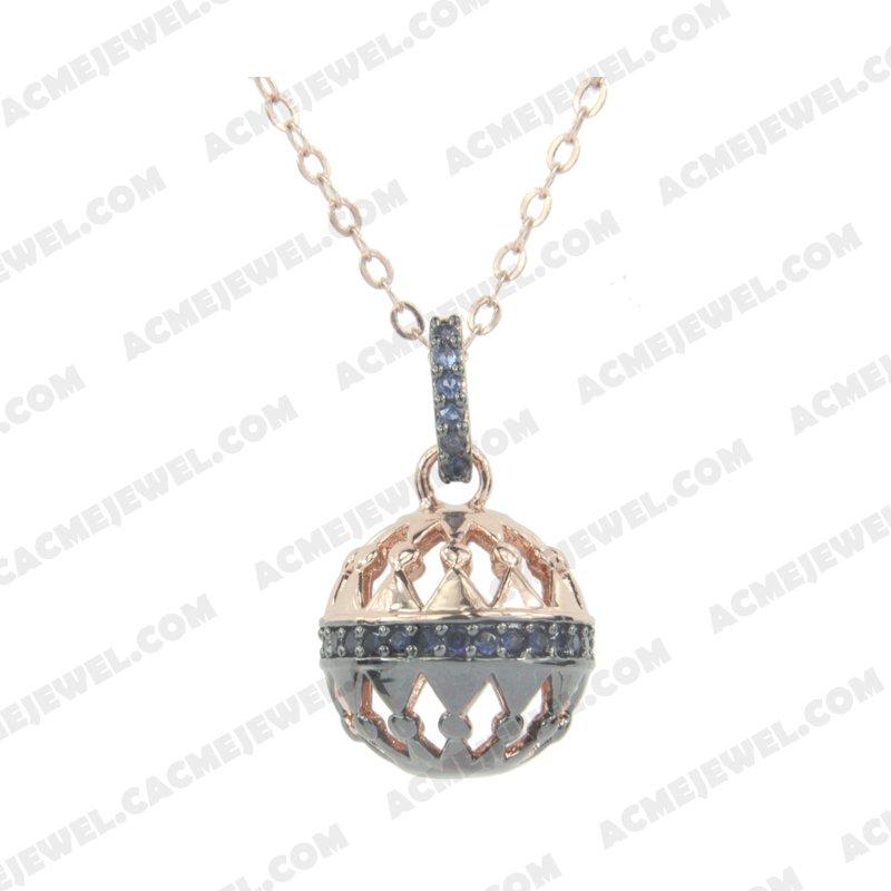 Earrings 925 sterling silver  2-tone Rose gold and black rhodium