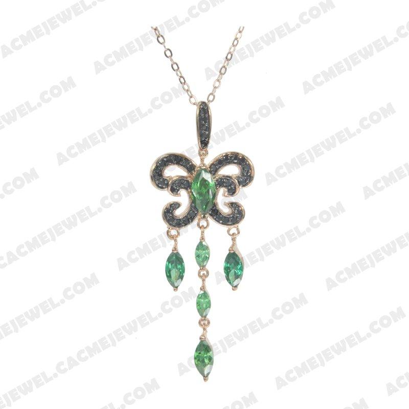 Pendants 925 sterling silver  2-tone Rose gold and black rhodium