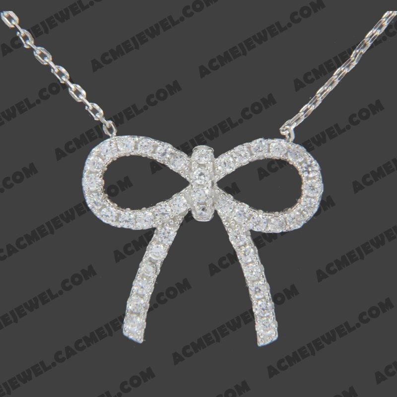 Necklace 925 Sterling Silver   Rhodium 