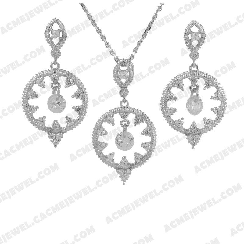 Jewellery Set 925 sterling silver  White Rhodium 