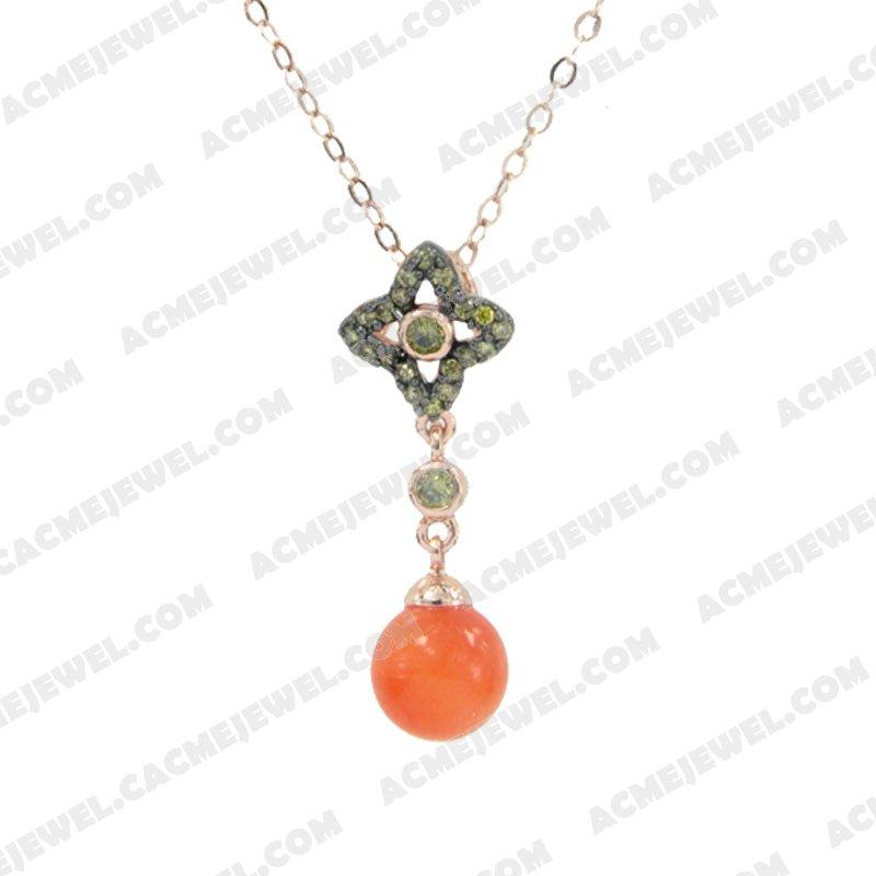 Pendants 925 Sterling Silver 2-tone Rose gold and black rhodium