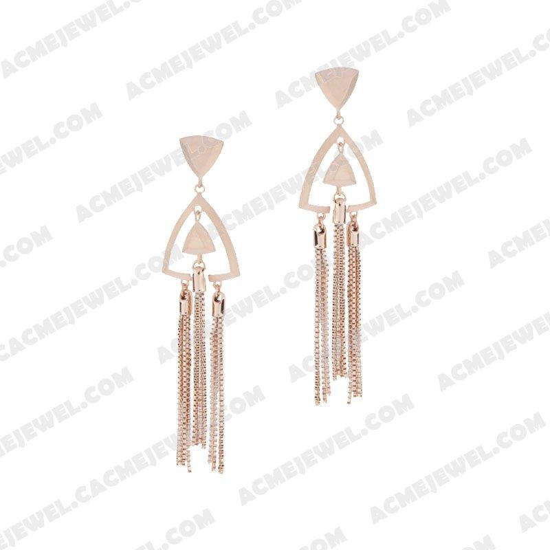 Earrings 925 Sterling Silver 2-tone Rose gold and matt rose gold