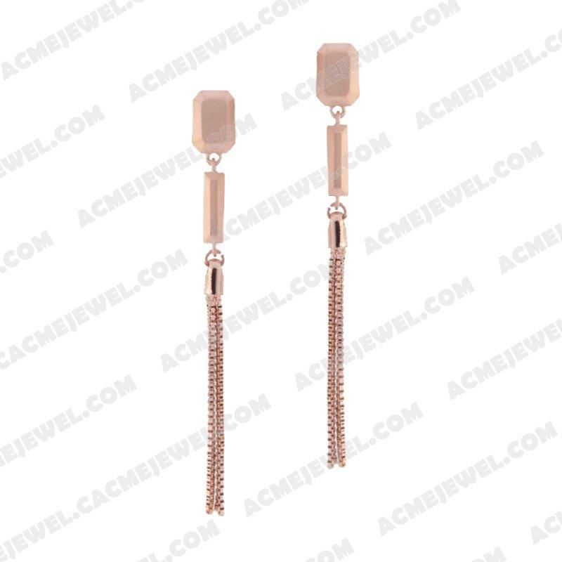 Earrings 925 Sterling Silver 2-tone Rose gold and matt rose gold