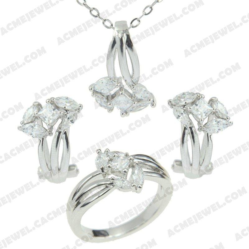 Jewellery Set 925 sterling silver   Rhodium 