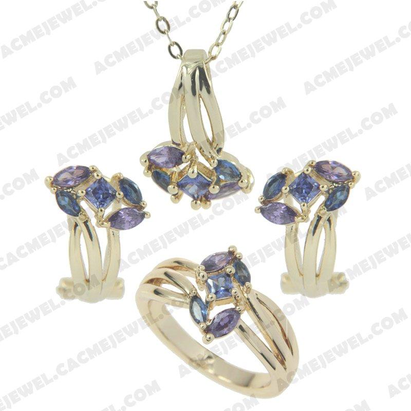 Jewellery Set 925 sterling silver   Gold 