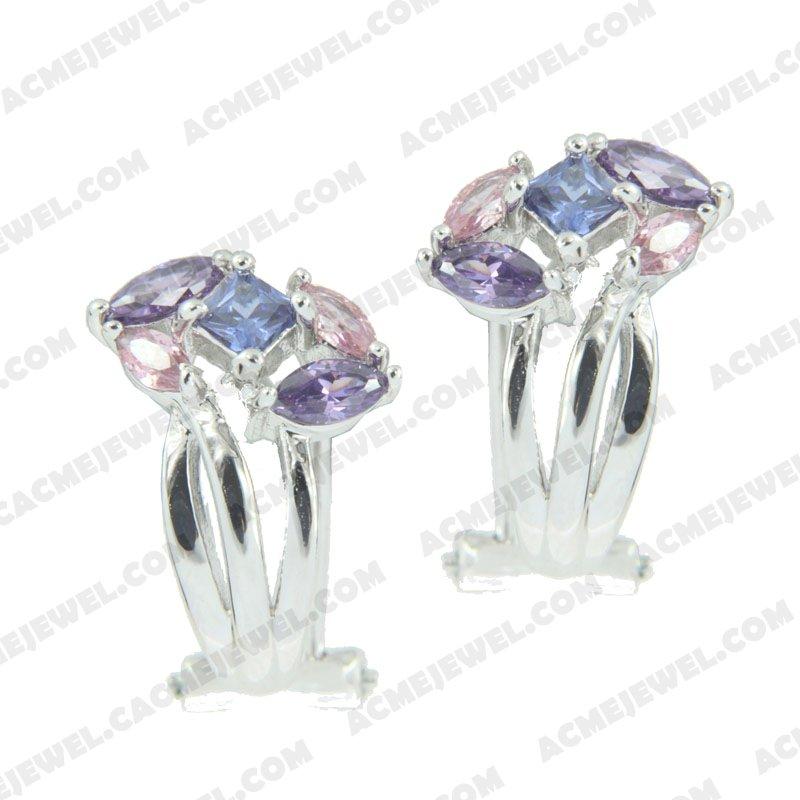 Earrings 925 sterling silver   Rhodium 