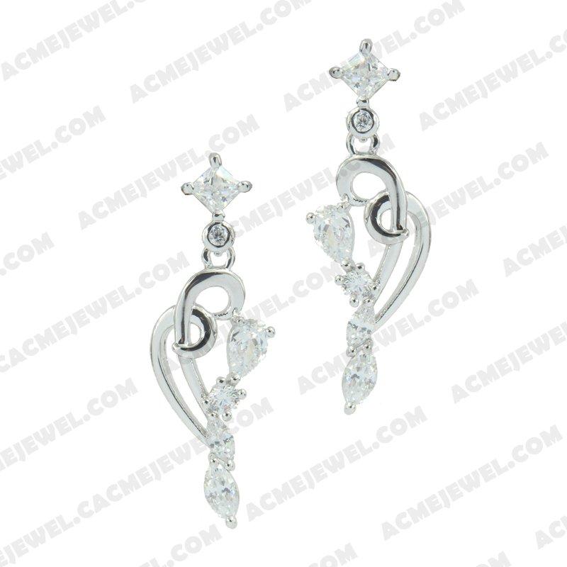 Earrings 925 Sterling Silver  Rhodium