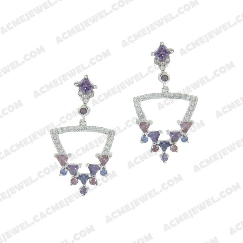 Earrings 925 Sterling Silver  Rhodium