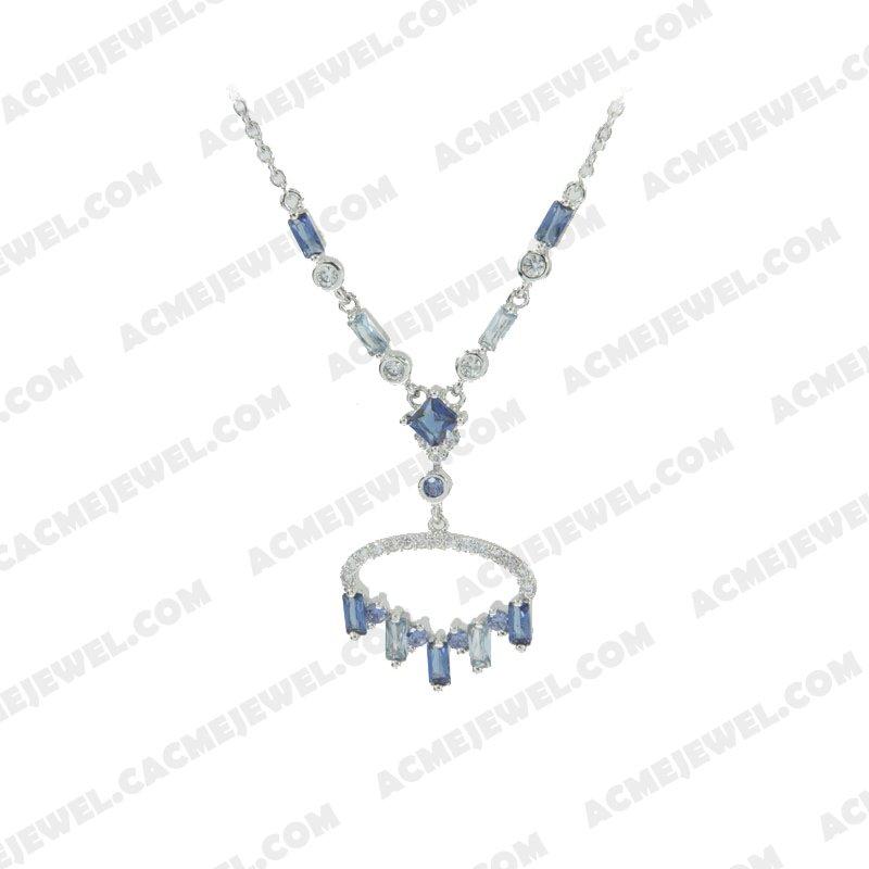 Necklace 925 sterling silver   Rhodium 
