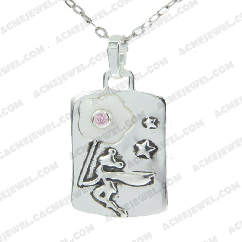 Pendants 925 sterling silver  2-tone Rhodium and black smear