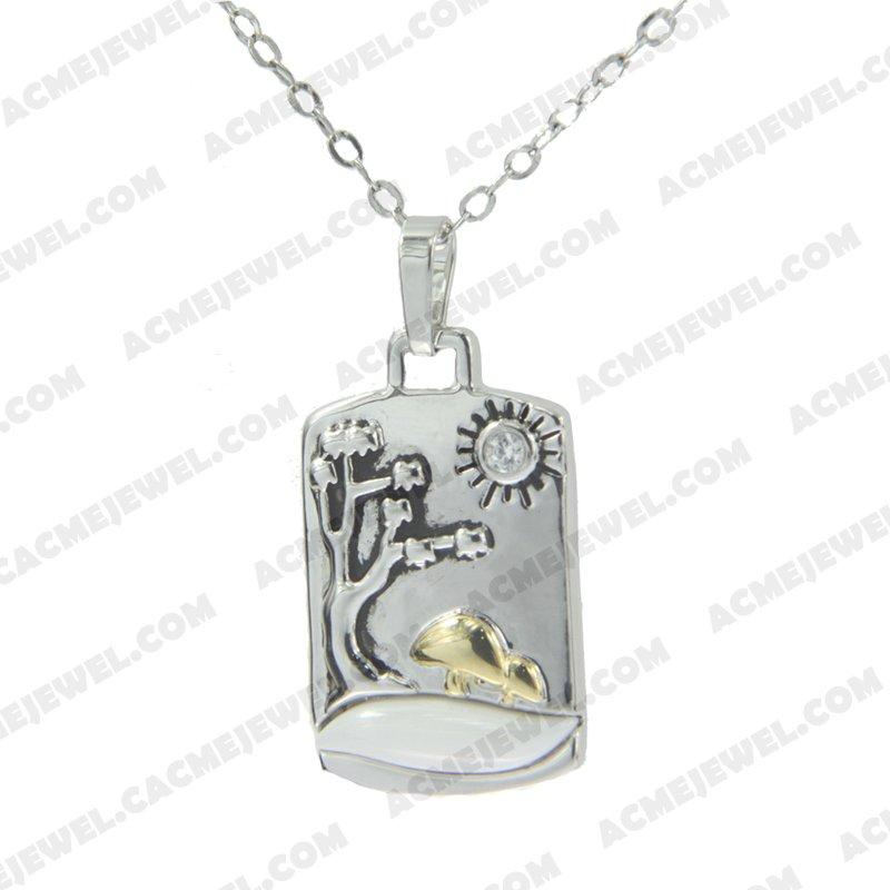 Pendants 925 sterling silver  2-tone Rhodium and black smear