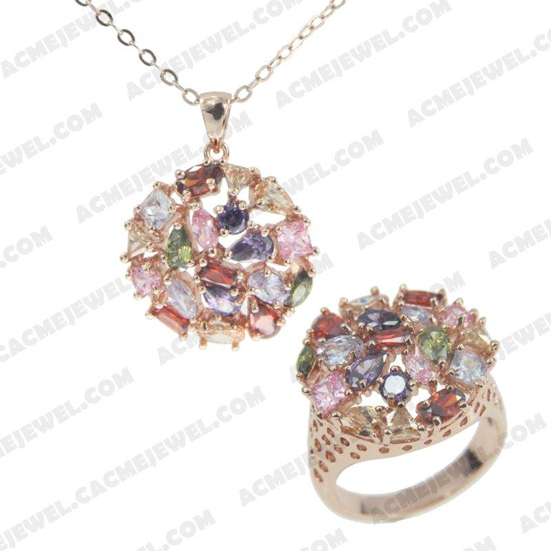 ﻿Jewellery Set 925 sterling silver   Rose gold 